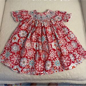 Banana Split Christmas Smocked Dress